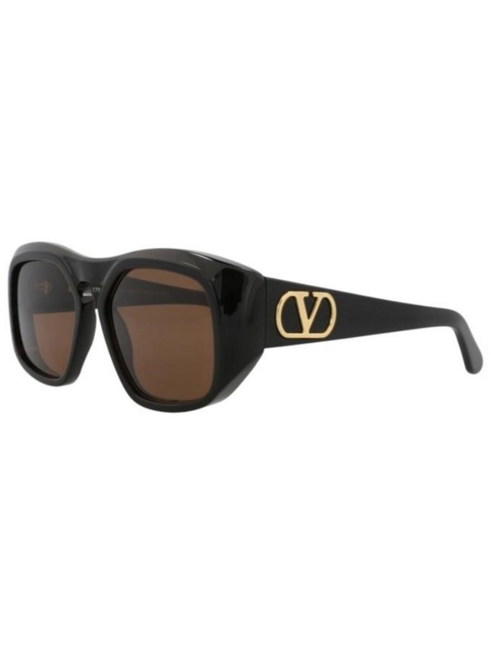 New Valentino Unisex Square/Rectangle Black Black Brown Fashion Designer Sunglas